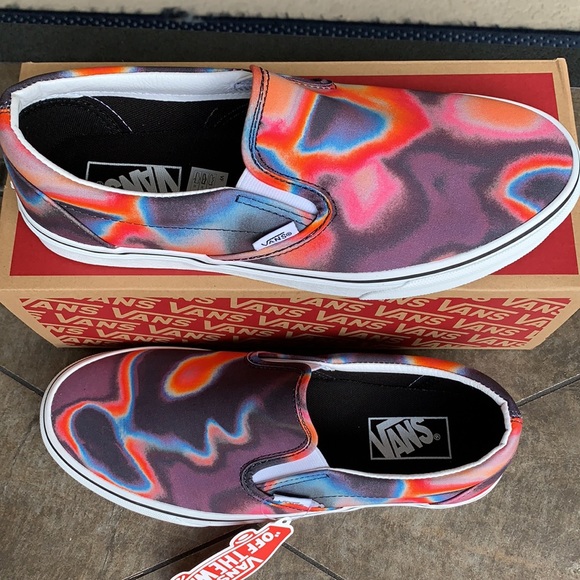 VANS CLASSIC SLIP ON DARK AURA MULTI/TRUE WHITE WM - Picture 6 of 16